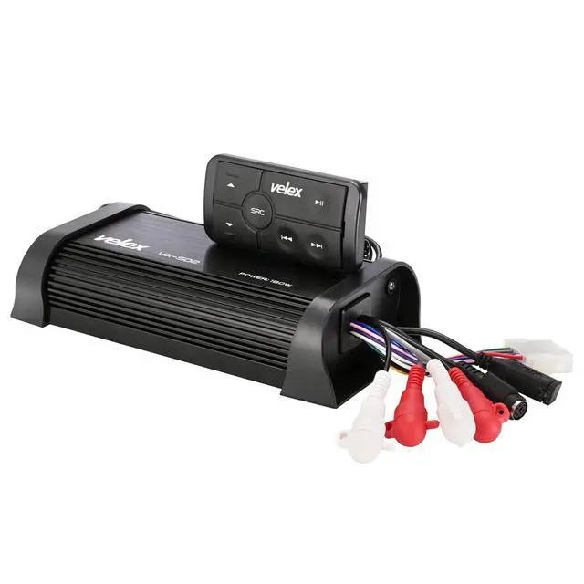 Alt view image 3 of 6 - Water Resistant Bluetooth Marine 4 Channel Class A/B Amplifier Media Stereo on Boats UTV ATV Golf Carts and Cars