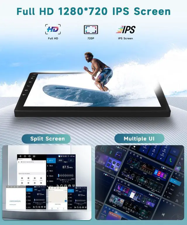 Alt view image 4 of 6 - 4Core 4+64G Radio for Chevy Silverado GMC Yukon Tahoe Suburban 2007-2013 Stereo Upgrade with DSP Wireless Carplay/Android Auto,9" IPS Touchscreen Radio BT FM/RDS SWC Backup Cam(Not Support JBL/Bose)