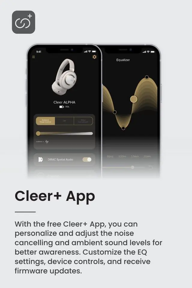 Alt view image 6 of 6 - Audio Alpha Active Noise Canceling Headphones, Stone | Adaptive, Bluetooth, Dual-Microphone, Touch Controls, 35 Hr Battery Life, Multipoint Connection, Dirac Spatial Audio