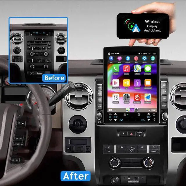 Alt view image 2 of 6 - 9.7In 2+64G Car Stereo for Ford F150 2009-2014 with WiFi/Bluetooth/GPS Navigation Unit/FM/SWC/OE Camera Radio Receiver Screen, with Carplay & Android Auto Interior Accessories