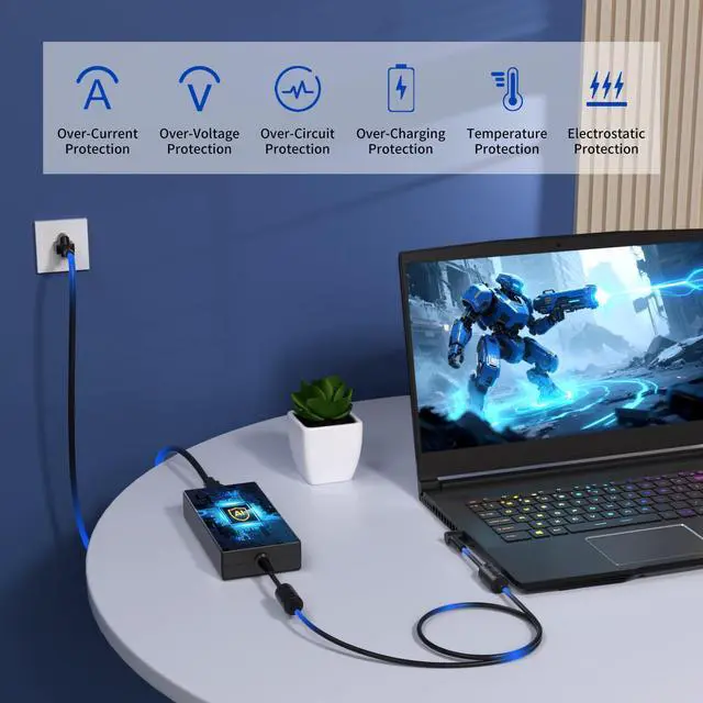 Alt view image 5 of 6 - 20V 12A 240W Laptop Charger for MSI Katana 15 17 B13V B13VFK B13VGK B12V B12VGK B12VFK B12VEK Crosshair 15 16 17 Katana GF76 Stealth 14 Studio GS66 GF66 GF76 GL66 GL76-4.5 * 3.0MM