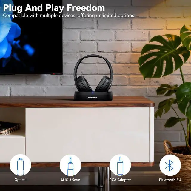 Alt view image 6 of 6 - Wireless Headphones for TV Watching, 65H TV Headphones Wireless for Seniors | with Charging Base, No Delay Bluetooth Headphones for TV for listening seniors, HiFi Stereo Sound, Gifts for Parents/Elder