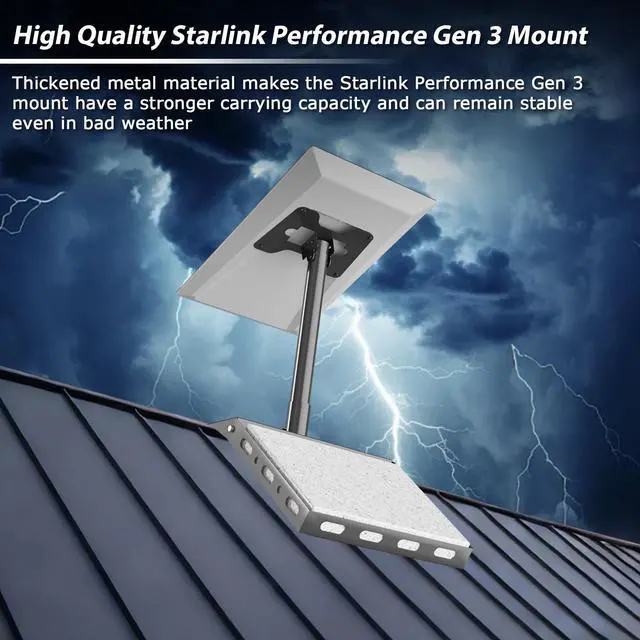 Alt view image 5 of 6 - Starlink Performance Gen 3 Roof Ridge Mount, Adjustable Starlink Pole Mount | Starlink Mounting Kit Performance Gen 3 with Stainless Steel Pipe Adapter for Extreme Climates, No-Drill, Heavy Duty