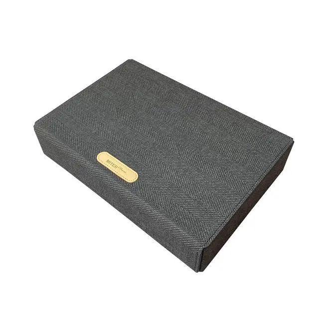 Alt view image 2 of 6 - Multi Carrying Case for 6 Earphones or 1 Music Player + 4 IEM Earphones, Handmade Italy PU Leather Hard Cover Storage Box (Multi Carrying Case-Black)