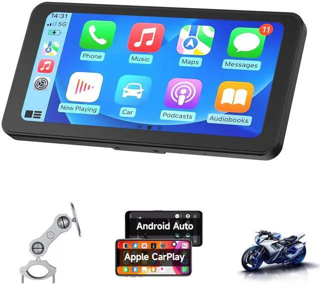 Main image of CL871 6.25" Motorcycle CarPlay Screen, IP67, 900-Nit Display | Wireless CarPlay & Android Auto, 900-nit display, Bluetooth audio, auto brightness, IP67 and dual power options