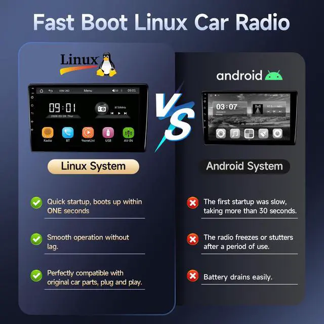 Alt view image 4 of 6 - Fast Boot Linux Car Radio for Honda CRV 2007 2008 2009 2010 2011 | 9" IPS Touchscreen for CRV Radio with Wireless Carplay/Android Auto/Bluetooth/FM/Mirrorlink/SWC/Camera/MIC