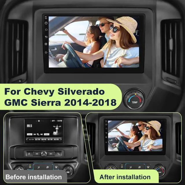 Alt view image 2 of 6 - Car Radio for Chevrolet Chevy Silverado Sierra 2014 2015 2016 2017 2018, 10.1 Inch with CarPlay Android Auto, Bluetooth 5.0, GPS Navigation, DSP, FM, AM, Rear Camera Support