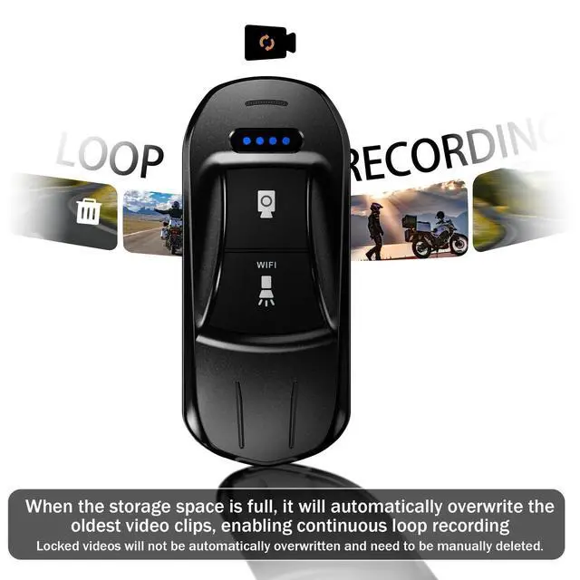 Alt view image 4 of 6 - Portable Mini Bike Camera Front/Rear with Gravity Anti-Shake, 7H Loop Recording Video Recorder, 2000mAh IPX6 Waterproof Small Pocket Cam for Cycling, Vlogging, Sports Travel Security Cam for E Bike
