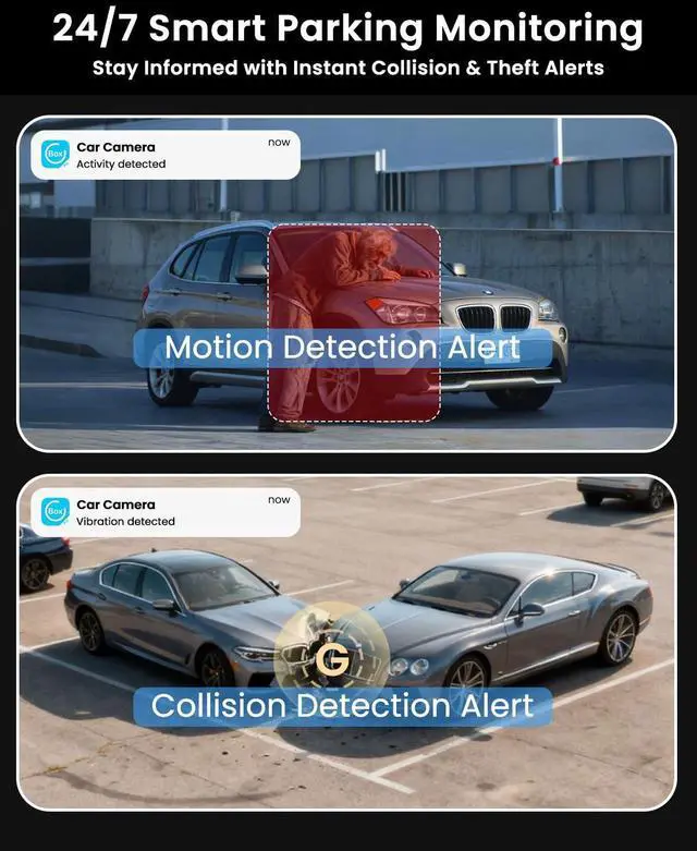 Alt view image 4 of 6 - 4G LTE Dash Cam with SIM Card, Remote Live View & 24/7 Parking Monitor | Car Security Camera with AI Motion Alerts, 2-Way Talk, G-Sensor, SD/Cloud, Theft & Vandalism Protection for Fleet & Family