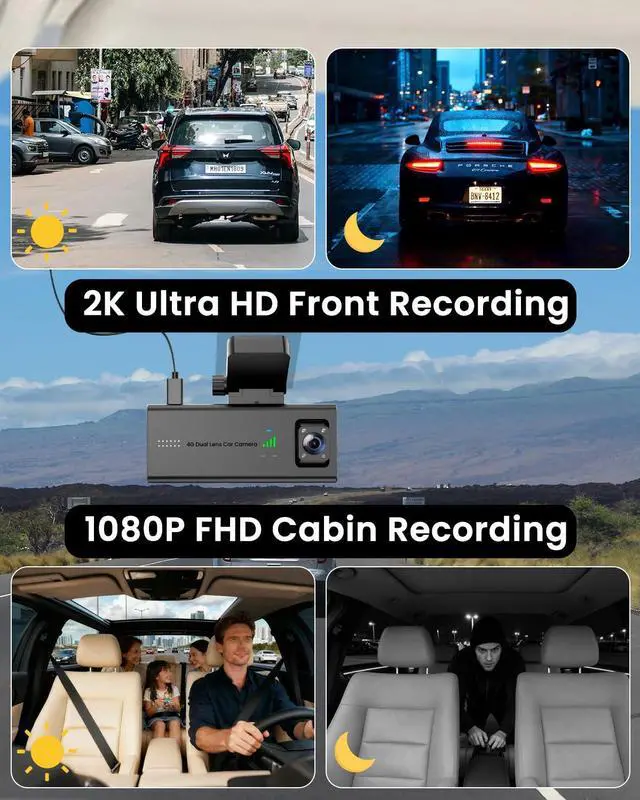 Alt view image 6 of 6 - 4G LTE Dash Cam with SIM Card, Remote Live View & 24/7 Parking Monitor | Car Security Camera with AI Motion Alerts, 2-Way Talk, G-Sensor, SD/Cloud, Theft & Vandalism Protection for Fleet & Family