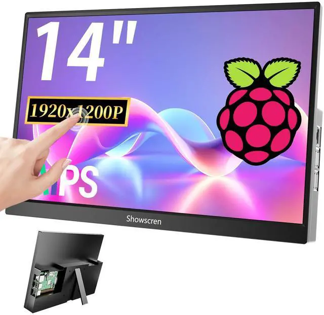 Main image of 14inch Touchscreen Monitor for Raspberry Pi 5/4B/3B+/3B IPS Touch Screen | FHD 1920X1200,60hz,Built-in Speaker, HDMI USB-C Portable Monitor for Laptop Computer Switch PS4/5