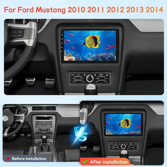 Alt view image 2 of 6 - 2G+64G Car Stereo for Ford Mustang 2010-2014 | with 10.1 inch Touchscreen Radio with Wireless Carplay/Android Auto/GPS/Bluetooth/FM/RDS/SWC/Backup Camera