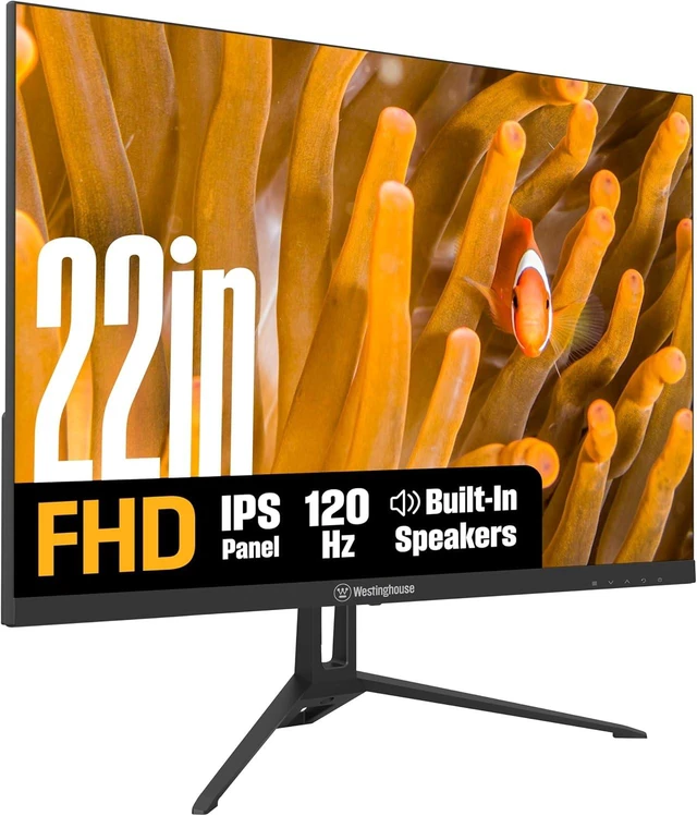 Main image of 22 Inch Computer Monitor, 1080P FHD IPS Frameless Gaming Monitor,120Hz, 1ms, Built-in Speakers, Eye Care, Adaptive Sync Support (FreeSync Compatible), HDR, VESA, HDMI & VGA w/Gaming Mode