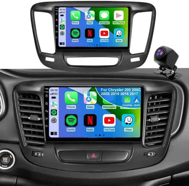 Main image of Upgrade Car Radio for Chrysler 200 200C 200S 2015 2016 2017, Android 13 System Chrysler 200C Stereo Wireless CarPlay & Android Auto, 9 Inch ISP TouchScreen, Bluetooth 5G WiFi GPS Navigation, 4Core 64G