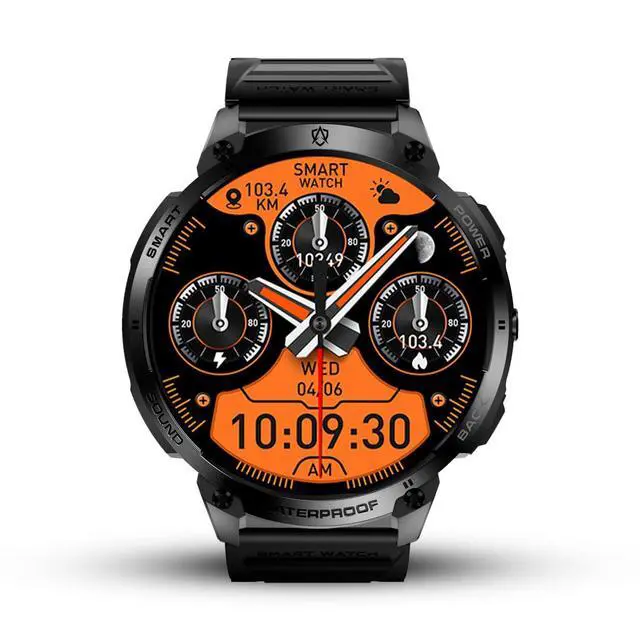 Alt view image 3 of 4 - Bravo XL 2 Smartwatch for Men, Big Face Tactical Smart Watch, 720mAh 21-Day Battery, AMOLED Display, Built-in Flashlight, Bluetooth Calling, IP68 Water Resistant, for Android iPhone