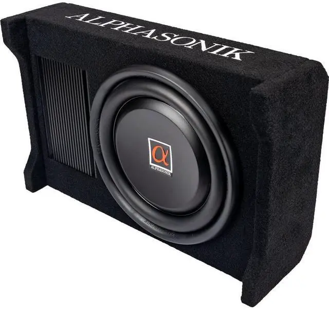 Main image of AS100A 10" 1200 Watts with a Built-in Amplifier Down-Firing Shallow Mount Enclosed for Tight Spaces in Cars and Trucks, Slim Thin Loaded Subwoofer Air Tight Sealed Bass Enclosure