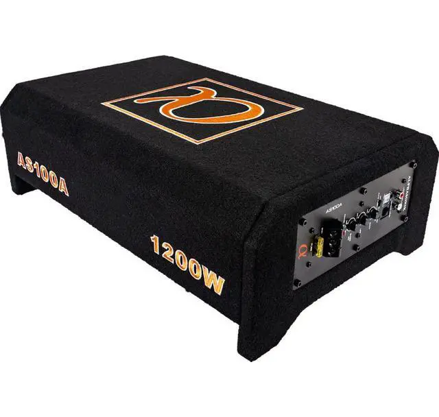Alt view image 2 of 4 - AS100A 10" 1200 Watts with a Built-in Amplifier Down-Firing Shallow Mount Enclosed for Tight Spaces in Cars and Trucks, Slim Thin Loaded Subwoofer Air Tight Sealed Bass Enclosure