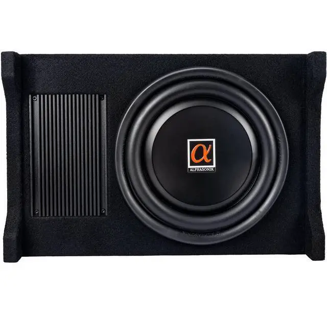 Alt view image 3 of 4 - AS100A 10" 1200 Watts with a Built-in Amplifier Down-Firing Shallow Mount Enclosed for Tight Spaces in Cars and Trucks, Slim Thin Loaded Subwoofer Air Tight Sealed Bass Enclosure