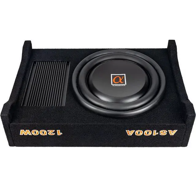 Alt view image 4 of 4 - AS100A 10" 1200 Watts with a Built-in Amplifier Down-Firing Shallow Mount Enclosed for Tight Spaces in Cars and Trucks, Slim Thin Loaded Subwoofer Air Tight Sealed Bass Enclosure