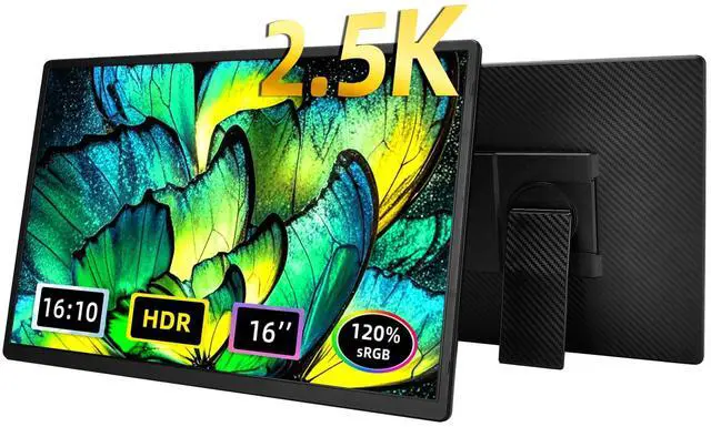 Main image of 2.5K Portable Monitor for Laptop - 16 inch QHD Laptop Screen Extender 120% sRGB Wide Color HDR HDMI USB C Travel External Display with Kickstand Gaming Monitor for Computer PC Phone Game Console