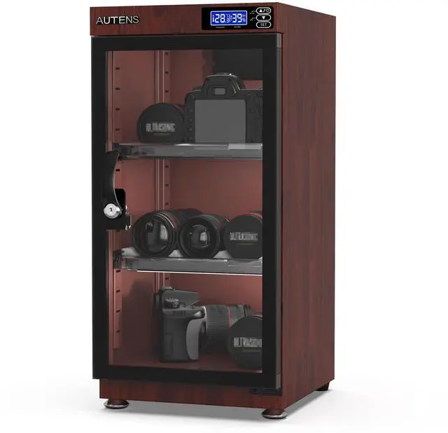 Main image of 50L Dehumidifying Dry Cabinet Box, Wood grain Design Digital Control Noiseless and Energy Saving, for Camera Lens and Electronic Equipment Storage,Temperature Humidity LED Dual Screen