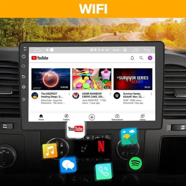 Alt view image 4 of 4 - 4Core 64GB Car Radio Stereo for Chevy Silverado 2007-2013 Tahoe Equinox GMC Sierra Yukon 10 inch Touch Screen CarPlay Android Auto
