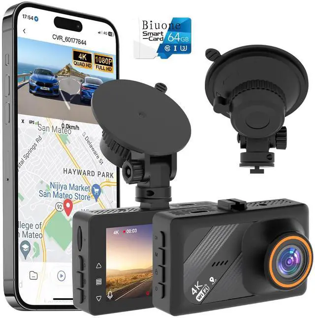 Main image of 4K Dash Cam Front with AI(ADAS), Dash Camera for Cars Built-in 5.8G WiFi GPS, 3.2" IPS Screen Dash Cam with 24H Parking Monitor, G-Sensor,Night Vision,Loop Recording