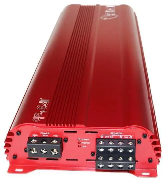 Alt view image 2 of 4 - JP34 AB RED 4 Channel Car Audio Amplifier | 590W RMS Class AB Power Amp | Car Stereo Speaker Amplifier | High-Performance Automotive Sound