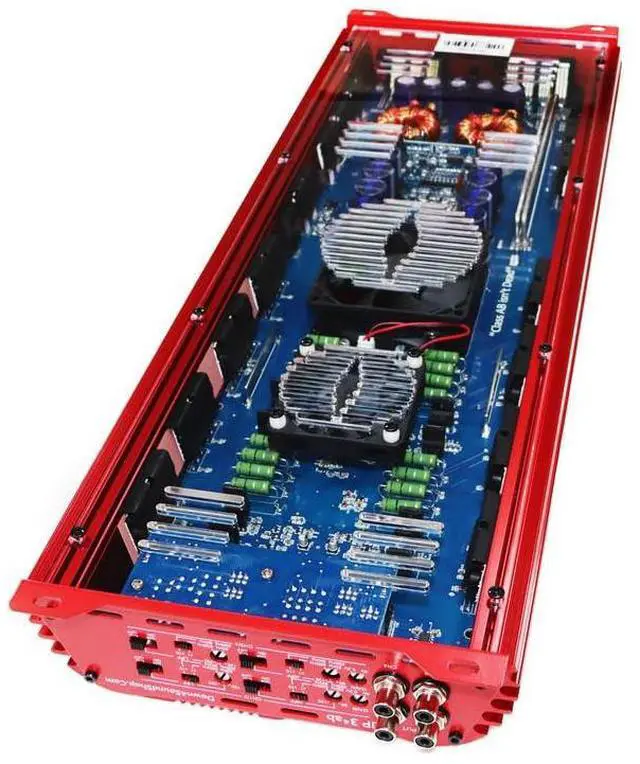 Alt view image 4 of 4 - JP34 AB RED 4 Channel Car Audio Amplifier | 590W RMS Class AB Power Amp | Car Stereo Speaker Amplifier | High-Performance Automotive Sound