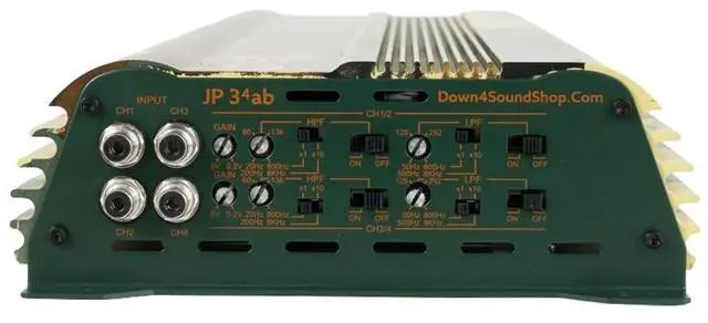 Alt view image 4 of 4 - JP34 AB CAMO 4 Channel Car Audio Amplifier | 590W RMS Class AB Power Amp | Car Stereo Speaker Amplifier | High-Performance Automotive Sound