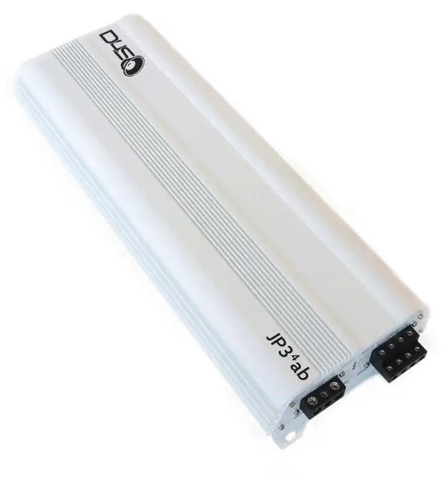 Main image of JP34 AB White Gloss 4 Channel Car Audio Amplifier | 590W RMS Class AB Power Amp | Car Stereo Speaker Amplifier | High-Performance Automotive Sound