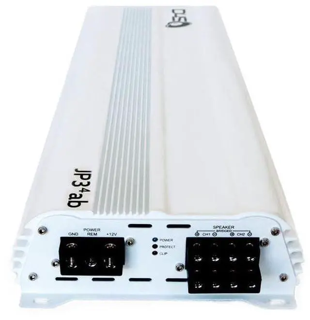Alt view image 4 of 4 - JP34 AB White Gloss 4 Channel Car Audio Amplifier | 590W RMS Class AB Power Amp | Car Stereo Speaker Amplifier | High-Performance Automotive Sound