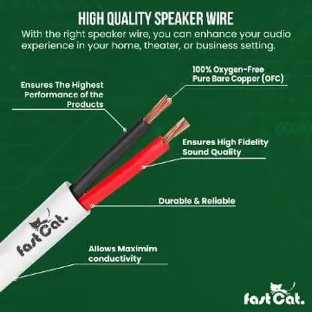 Alt view image 2 of 4 - Speaker Wire 16 Guage 4C, UL Listed & CMR/CL3R-FT4 Rated - Speaker Cable w/PVC Jacket, 100% Oxygen-Free Pure Bare Copper - (65) HighFlex 16 Guage Wire - in-Wall Use-500ft Bulk Cable, Black