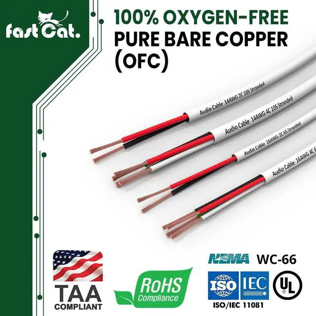 Alt view image 3 of 4 - Speaker Wire 14 Guage 2C, UL Listed & CMR/CL3R-FT4 Rated - Speaker Cable w/PVC Jacket, 100% Oxygen-Free Pure Bare Copper - (41) HighFlex 14 Guage Wire - in-Wall Use-500ft Bulk Cable, Blue
