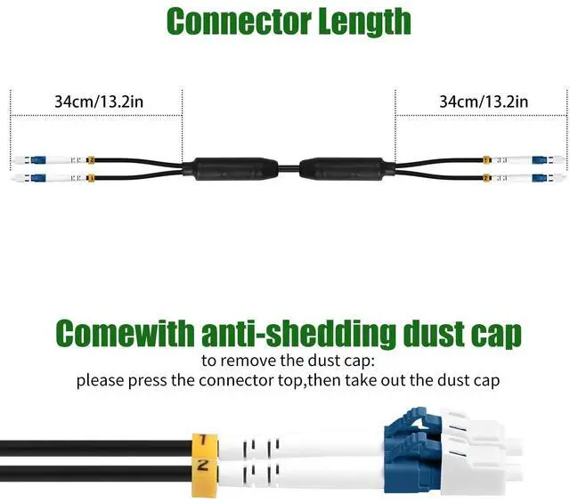 Alt view image 4 of 4 - 100M(328ft) Outdoor Armored OS2 LC to LC Fiber Patch Cable,SM Single Mode Duplex 9/125um Direct Burial Fiber Optic Jumper Cord,Industrial TPU OD-5mm with Pulling Eye Kit Installed on one end