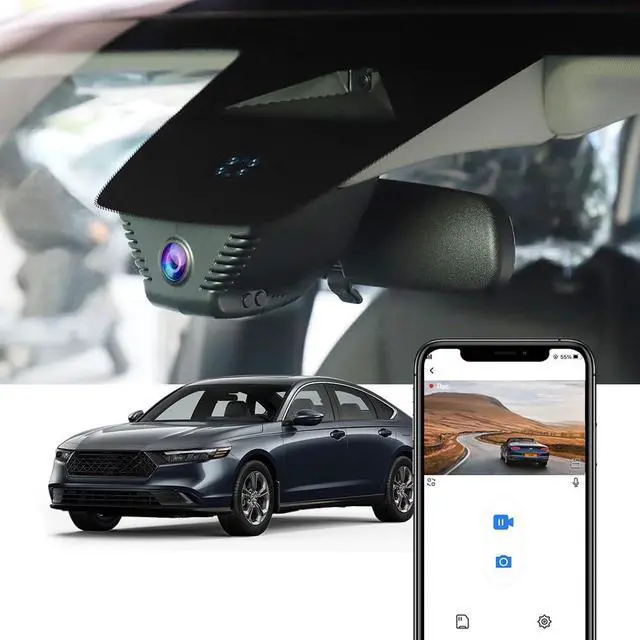 Main image of 4K Dash Cam Suitable for Honda Accord 2023 2024 2025 Hybrid LX Sport EX Touring EX-L (Gen11), OEM Look, 2160P UHD Video, Built-in WiFi & APP, Loop Recording, G-Sensor, Plug & Play, 64GB Card