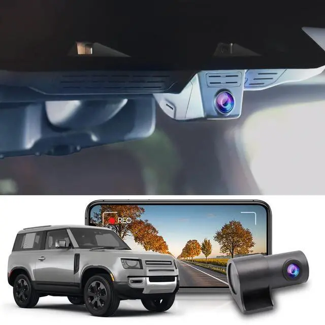 Main image of Front 4K+Rear 1080P Dash Cam Adapts for Land Rover Defender 90 110 130 2020-2026 (L663), Integratd OEM Look, 2 Way HD Video, WiFi & APP, Loop Recording, G-Sensor, Easy to Set, 128GB Card