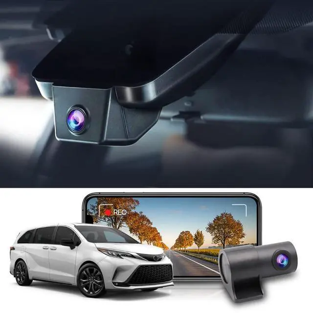 Main image of Front 2160P+Rear 1080P Dash Cam for 2021-2026 Toyota Sienna LE Limited XLE Platinum XSE (XL40), OEM Factory Look, Dual HD Video, WiFi & APP, Loop Recording, G-Sensor, Easy to Use, 128GB Card