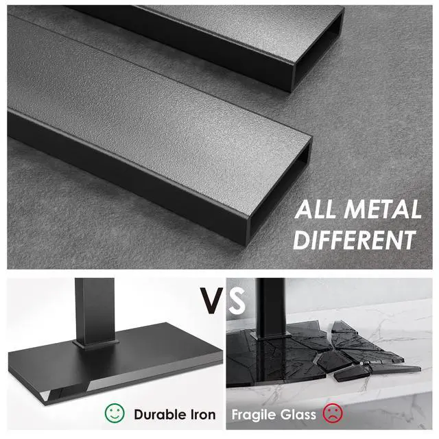 Alt view image 2 of 4 - Floor TV Stand Iron Base with Swivel Mount for 50-85 Inch Large LCD/LED TVs Adjustable Shelf Tall Corner TV Stands for Bedroom and Living Room Hold Up to 110 lbs Black