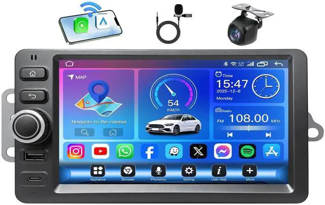 Main image of 4Core+64G ROM Car Radio for Chevy Silverado 2003-2006: Android 13 Stereo with 1280 * 800 IPS Touchscreen, Wireless CarPlay Android Auto, GPS Navigation, 5G WiFi Bluetooth, Backup Camera FM SWC