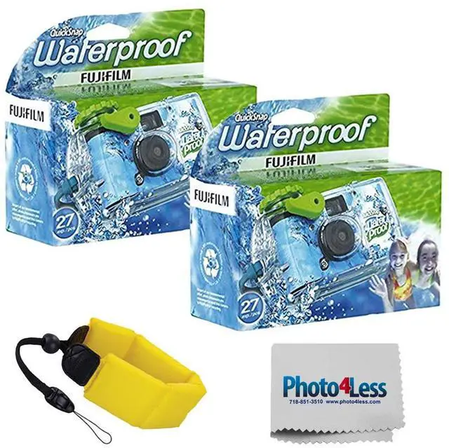 Main image of Quick Snap Waterproof 35mm Single Use Camera 2 Pack | Floating Foam Strap (Yellow)
