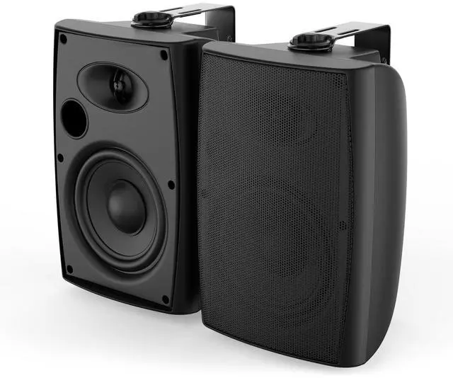 Main image of 400W 6.5 Inch Passive Outdoor Speakers Wired Waterproof,2 Way Wall Mounted Speakers with Powerful Bass for Patio Home Indoor Poolside Deck Backyard (Pair,Black)