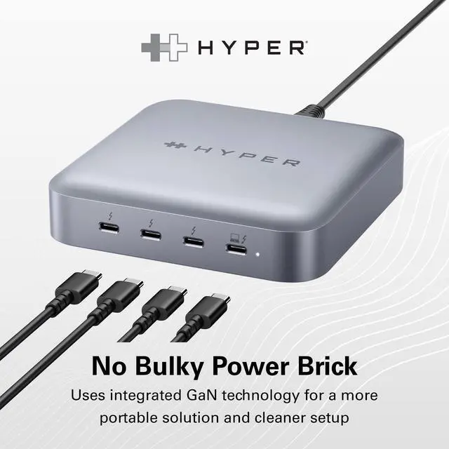 Alt view image 2 of 4 - Drive USB-C & Thunderbolt 4 Hub with Integrated GaN Power Source - Three Thunderbolt 4 Downstream Ports and One Upstream Port with 96W Passthrough Charging