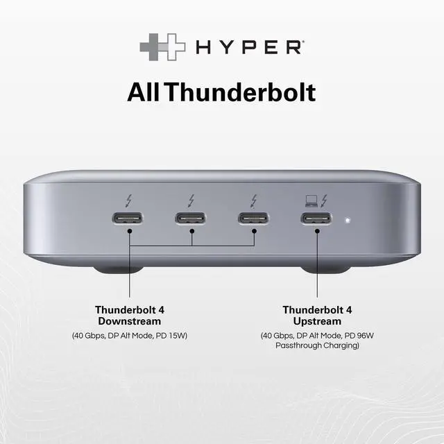 Alt view image 3 of 4 - Drive USB-C & Thunderbolt 4 Hub with Integrated GaN Power Source - Three Thunderbolt 4 Downstream Ports and One Upstream Port with 96W Passthrough Charging