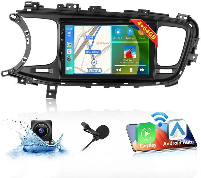 Main image of 5Ghz WiFi 4G+64G Android 15 Radio for Kia Optima K5 2011-2015 Car Stereo with Wireless Carplay Android Auto, 9 Inch HD Touchscreen with WiFi GPS Bluetooth FM/RDS 32EQ SWC AHD Backup Camera MIC