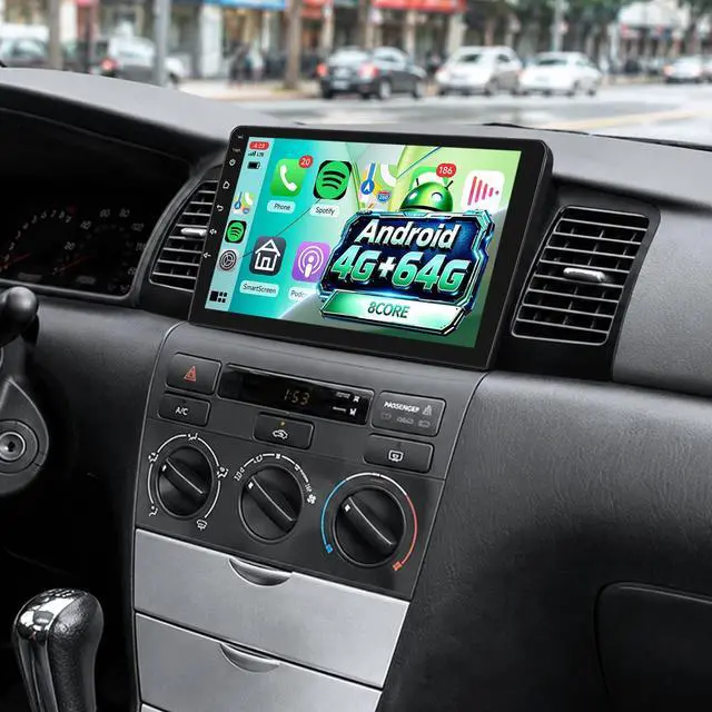 Main image of 5Ghz WiFi 8Core 4G+64G Android 15 Car Radio for Toyota Corolla EX 2005-2012 Car Stereo with Wireless Carplay Android Auto, 9 Inch HD Touchscreen with GPS Bluetooth5.0 FM/RDS EQ SWC Backup Camera