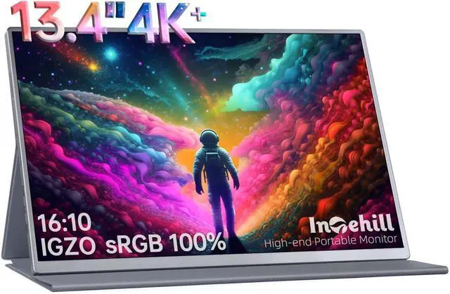 Main image of 4K Portable Monitor for Laptop, 3840x2400 Portable IGZO Display 16:10, 100% sRGB USB-C HDMI External Display with Speakers, Travel Monitor Second Screen with Magnetic Protective Cover, U13NA
