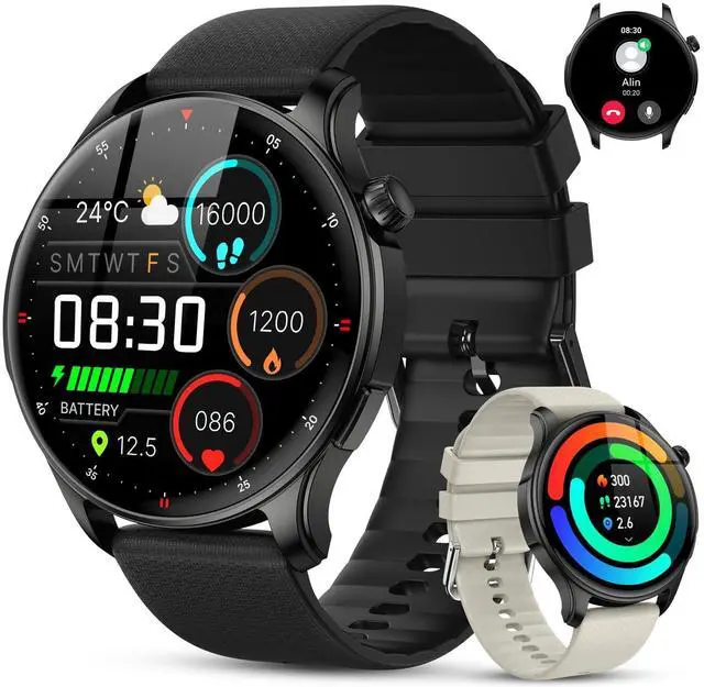 Main image of Smart Watch for Men Women Fitness: Waterproof Make Answer Call Digital Mens Watches Running Pedometer Step Tracker Smartwatch Android Phone iPhone Samsung Compatible Sleep SpO2 Heart Rate Monitor