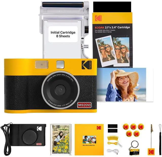 Main image of Mini Shot 2 ERA 2x3 Instant Digital Camera & Photo Printer, 38 Sheets Gift Bundle, 2-in-1 Portable Print Camera, Bluetooth Smartphone Printer for iPhone & Android, 4PASS Dye Sublimation, Yellow