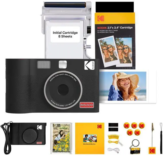 Main image of Mini Shot 2 ERA 2x3 Instant Digital Camera & Photo Printer, 38 Sheets Gift Bundle, 2-in-1 Portable Print Camera, Bluetooth Smartphone Printer for iPhone & Android, 4PASS Dye Sublimation, Black